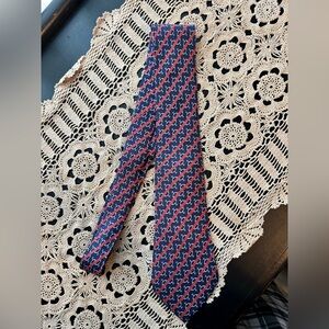 Hermes  Navy and Red Patterned Tie